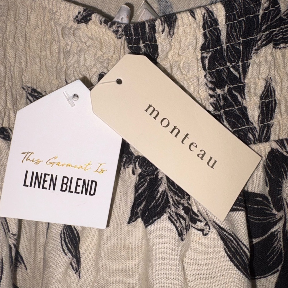 NWT Linen Tropical Neutral Maxi Dress - Picture 6 of 13